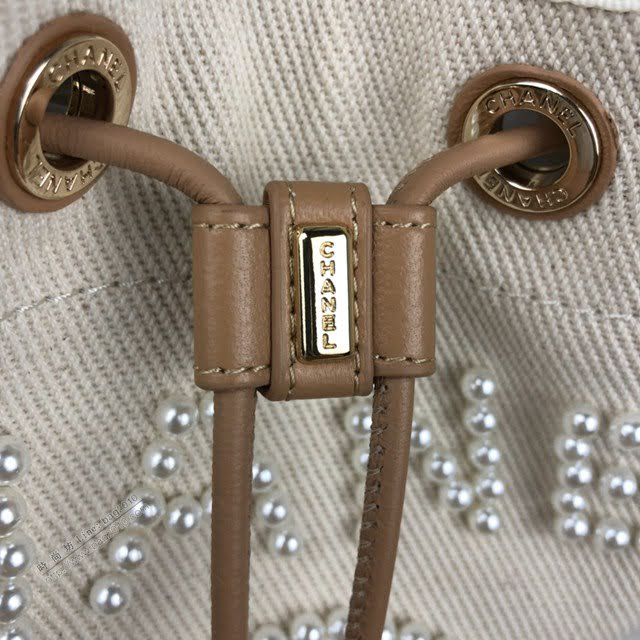 Chanel女包 57536 Chanel2020Ss新版抽繩包 Chanel春夏新品珍珠肩背包  djc4051